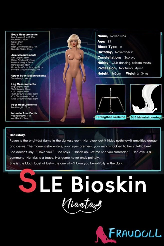 Kleine Brüste C-Cup sex mit sex puppe Raven Noir