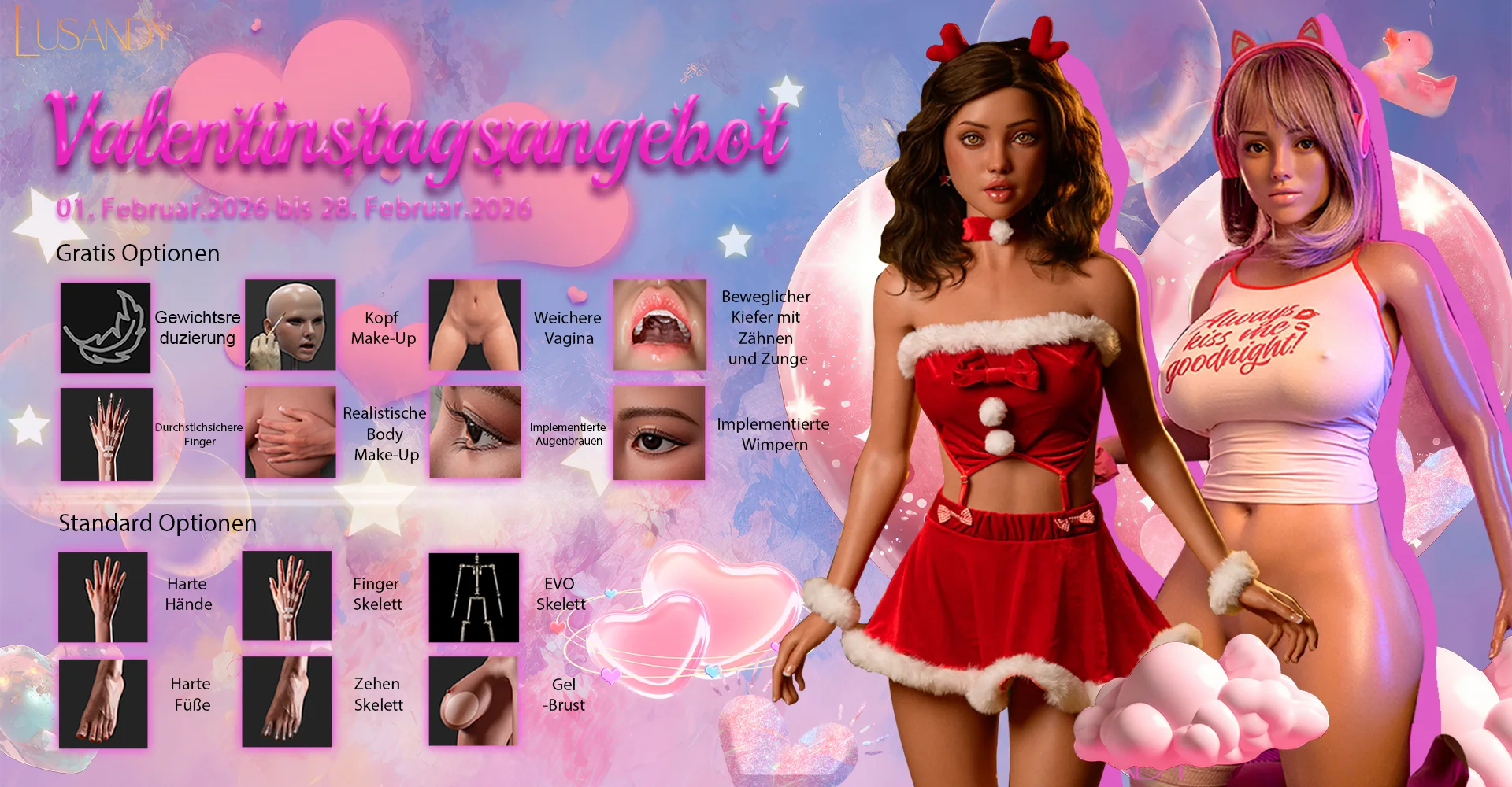 Valentinstagsangebot 2026 Lusandy Doll