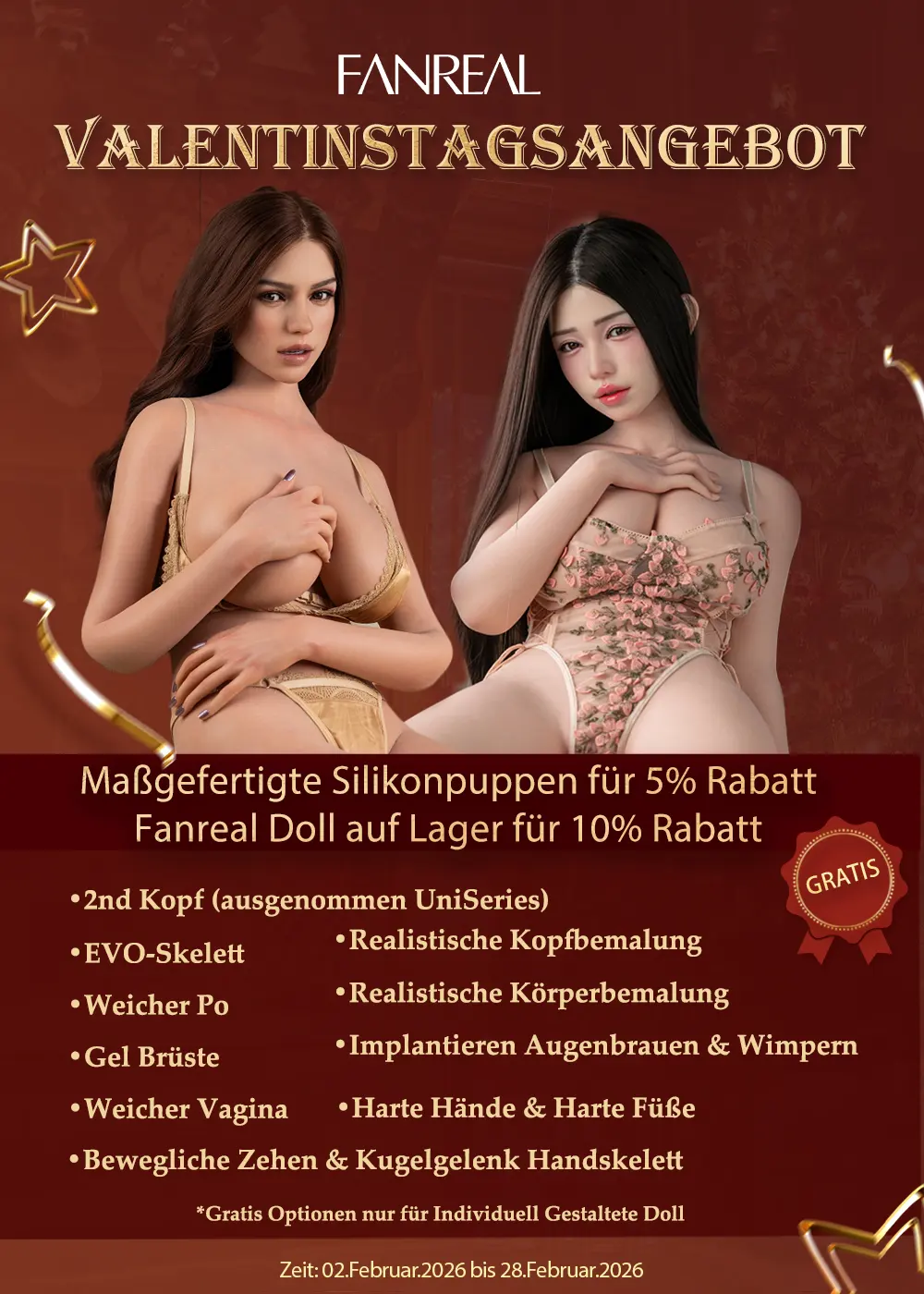 Valentinstagsangebot 2026 aus FANREAL Dolls