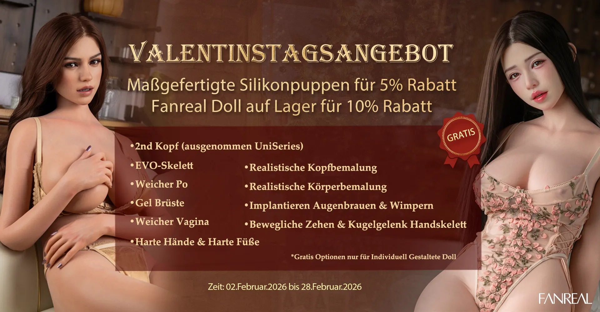 Valentinstagsangebot 2026 aus FANREAL Doll